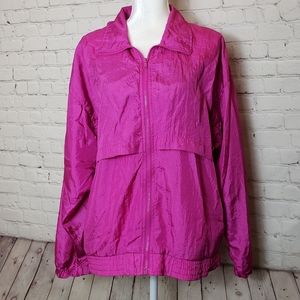 Vintage pink windbreaker zip up